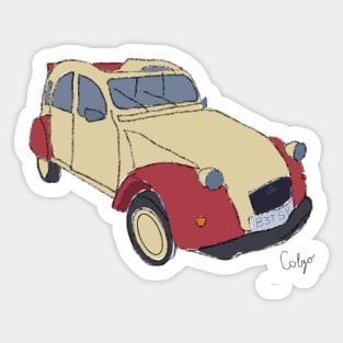 Citron 2CV digital painting Sticker